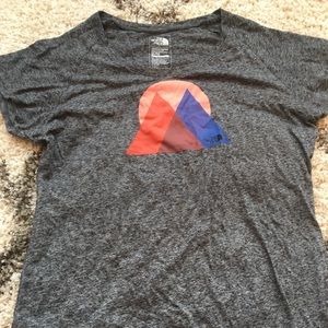 North Face grey sleeve t shirt